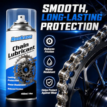 Chain Cleaner Kit for Motorcycle & Bicycle, with Chain Cleaner & Lube, Brushes, Gloves, Tools – Complete Cleaning & Lubricating Set for All Bikes, Street Bikes, Karts, Smooth Drive Train