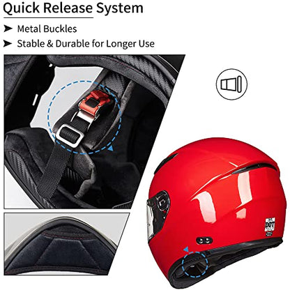 ILM Motorcycle Helmet Motocross Full Face Ultra Large Pinlock Insert Anti-Fog Visor ATV Casco Snowmobile for Men Women DOT - color: Red