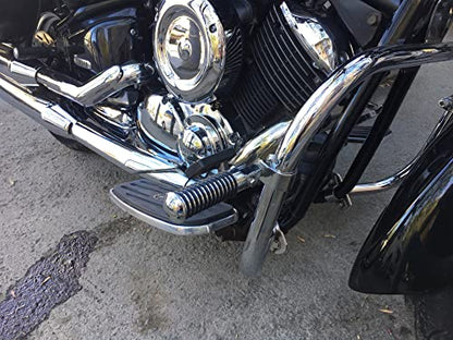 1" (25.4mm) -1.25" (32mm) Motorcycle Highway Engine Crash Bar Guard Foot Pegs Clamp Footrest Mount Rest Rubber For Harley Chopper Bobber Custom (Silver) - color: Silver