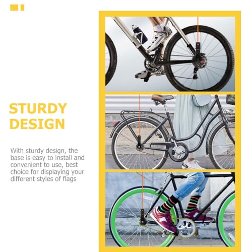 BESPORTBLE Bike Safety Flag Holder: 5Pcs Iron Bicycle Safety Flag Pole Mount Brackets for Motorcycle Dirt Bike Accessories, Black