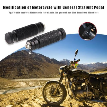 KIMISS Motorcycle Universal 8mm Foot Pegs,1 Pair CNC Aluminum Motorbike Rear Footrests Non-slip Foot Rest Pegs Pedals