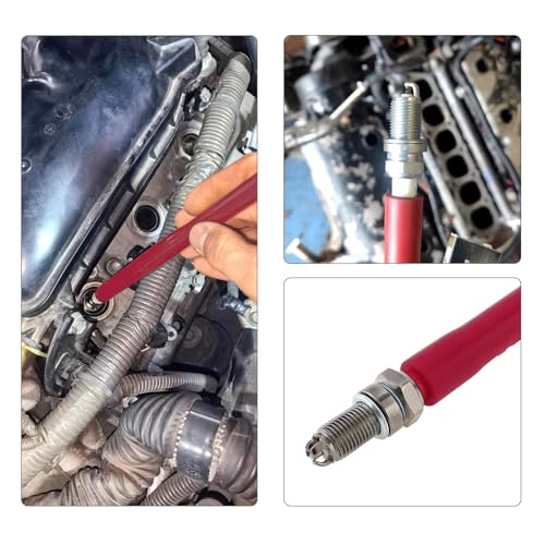 Rubber Tube Portable Car Spark Plug Installation Removal Tool, Spark Plug Installation Tool Rubber Stick for Universal Car and Motorcycles