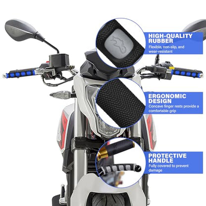 2Pcs Universal Motorcycle Brake Lever Cover Handle Silicone Sleeve Motorbike Bicycle Handles Grips Protection Accessories - color: blue