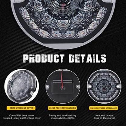 3-1/4 Inch LED Turn Signal Kit 1157 Double Base Front Turn Signal + 1156 Single Connector Red Rear Signal Lights Compatible with Harley Road Glide Road King Softail Ultra - color: Red/Red, size: 1157 Front+1156 Rear