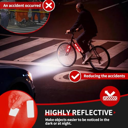 50 Pcs Super Reflection Reflective Stickers Made of 3M DG3, Red Outdoor Waterproof Safety Reflective Tape for Car/Bike/Mailbox/Helmet/Truck - Safety Stickers Red - color: Red 50pcs