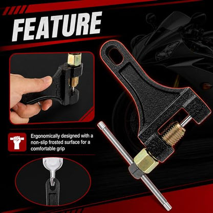 Motorcycle Chain Breaker Tool,Non-slip Motorcycle Chain Link Removal Tool for #420 428 520 525 528 530,Professional Motorcycles Chains Link Tools for Scooter Dirt Bike