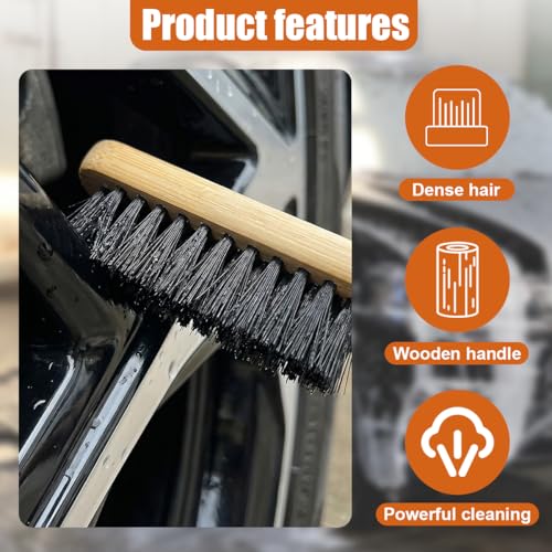 3PCS Car Cleaning Brush, 15.7 Inch Long Handle Tire Wash Brush, Small Car Detailing Brush for Wheel Rims & Fenders, Universal Brushes Set for Vehicle Interior, Home (40CM-15.7IN) - size: 40CM-15.7IN