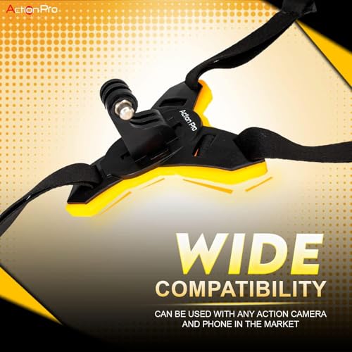 Action Pro™ Motorcycle Helmet Chin Strap Mount Compatible with GoPro Hero 12, 11, 10, 9, 8, 7, (2018), 6, Hero Black, DJI Osmo Action 3/2, Insta 360, Session, Xiaomi Yi, SJCAM (Orange) - color: Orange