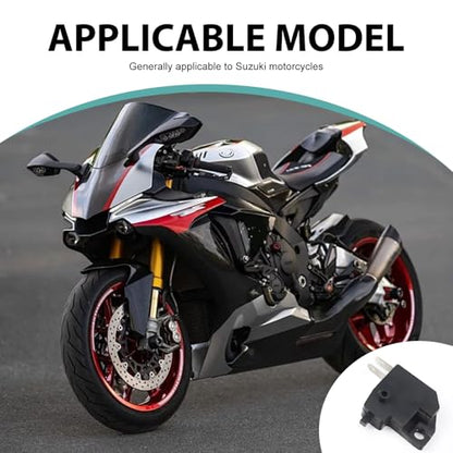 Motorcycle Left & Right Front Brake Light Stop Switch, 2-pin Left and Right Disc Brake Switch, Universal for Motorcycle and Off-Road Vehicles (Black)