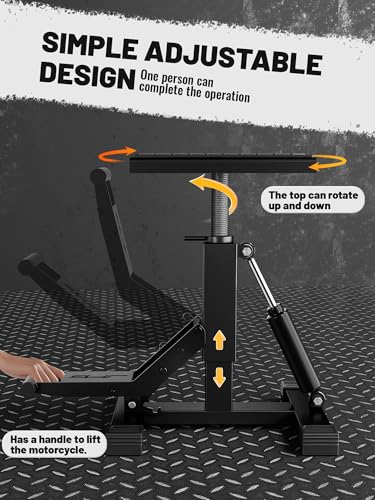JFG RACING Motorcycle Dirt Bike Stand,1000Lbs Capacity Lift Jack Hoist Table Height Adjustable Lifting Stand Ideal for Dirtbike Pit Bike Repair&Maintainance,Dirt Bike Accessories-Black - color: black