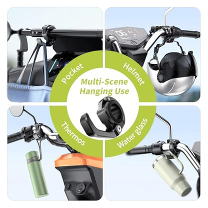 LOKTENWO Aluminum Alloy Motorcycle Helmet Hook Holder, Foldable Handlebar Hooks Dirtbike Helmet Hanger Suitable for Hanging Keys, Gloves, Luggage