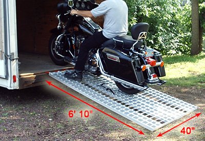 Aluminum Ramps 7 ft. USA - Motorcycles on to Trailers - 740 MCDR Ramp - size: 6ft 10in x 40in - 1,200lb cap.