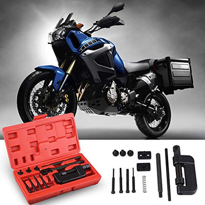 Dioche 13-Piece Motorcycle Chain Tool Set, Professional Chain Breaker Rivet Tool with Pin Guides for 420 520 530 630 Drive Chains, Motorcycle Chain Cutter Splitter Kit for Repair & Maintenance