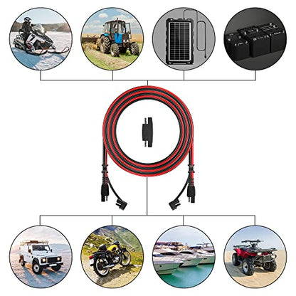 OYMSAE SAE Extension Cable, 6Feet 16AWG SAE to SAE Quick Disconnect Wire, Solar Panel SAE Extension Connector Cable for Trolling Motor Automotive RV Battery Motorcycle Cars Tractor 16 Gauge 6Ft - size: 6 ft