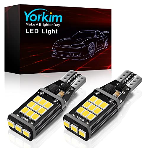 Yorkim 921 Led Bulb 6000k White 921 Led Reverse Lights Bright 21-Smd 2835 Chips Error Free T15 Led Backup Light Bulbs 906 904 902 W16W 912 Lights for Car, Pack of 2 - color: White, size: 921/912