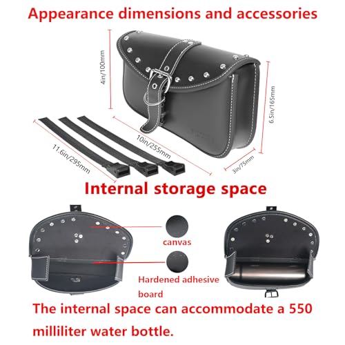 Motorcycle Saddle Bags Side Bags - Saddlebags Softail Pvc Leather,Waterproof, Side Tool Bag,Universal Storage Tool Bag for Motorbike,fork bag,swing bag (Left Side) - style: Left1