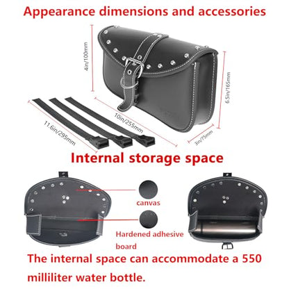 Motorcycle Saddle Bags Side Bags - Saddlebags Softail Pvc Leather,Waterproof, Side Tool Bag,Universal Storage Tool Bag for Motorbike,fork bag,swing bag (Left Side) - style: Left1