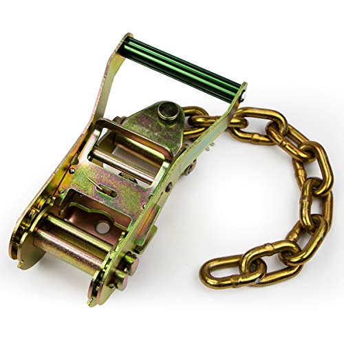 VULCAN Ratchet Buckle - 2 Inch Wide Handle with Chain Tail - 4 Pack - 3,300 Pound Safe Working Load - size: Chain Tail Classic (4- Pack)