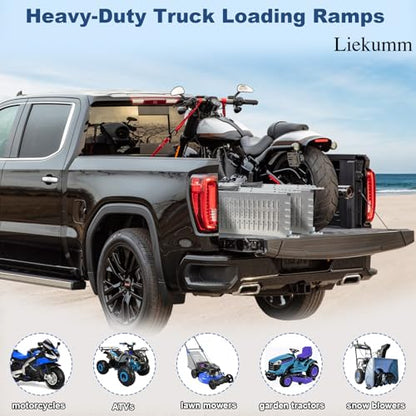 LIEKUMM 74" ATV Ramps 2-Pack, 880 lbs Heavy Duty Loading Ramps for Pickup Trucks, Folding Truck Ramps for Trailer & Lawn Mower - size: 74"L x 9"W（2pcs）