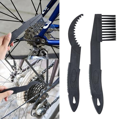 JONMON Bike Cleaning Tools 6 Pieces Set - Bicycle Cleaner Include Chain Scrubber and Cleaning Brush for Drivetrain, Gear, Cassette and Sprockets, Suitable for Mountain/MT/Road/BMX Bike