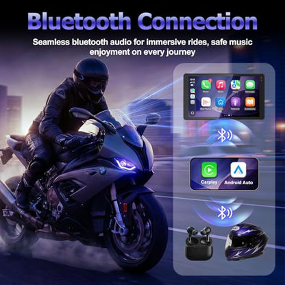 LBW 6.5 Inch Motorcycle CarPlay GPS for BMW, Ultra-Bright CarPlay Screen, 1200 Nits Bright Waterproof HD Touch Screen, Plug&Play Lossless Installation, iOS/Android Native Protocol Support - size: BM 6.5"+Native control+Lossless Installation