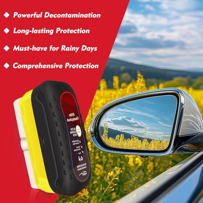 Automotive Oil Film Cleaning Brush with Reusable Foam Sprayer, Upgraded Antifog Glass Cleaning Board, Glass Oil Film Remover for Car Windows & Windshields (Black)