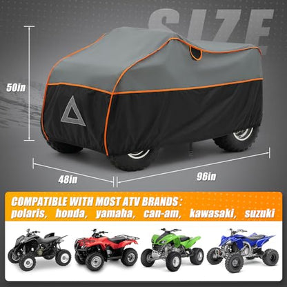 Specialized Hail Protector ATV Cover, Multi-Layered ATV Hail Blankets Protector Cover with 5mm Thick High Density EVA Cushioning Foam Pad and Reflective Stripes, 96(L) x 48(W) x 50(H) in - size: ATV