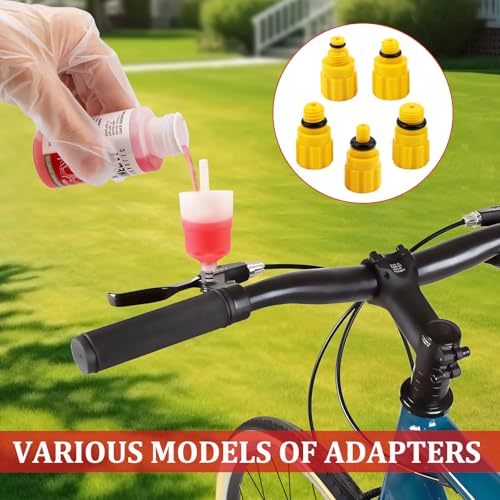 Brake Bleed Kit for SHIMANO, TEKTRO, TRP Hydraulic Disc Brakes, Brake Fluid Bleeder Kit Performance Mineral Oil Brake Fluid 120ml/4oz, Adapters for Most MTB/Road Bike Brake