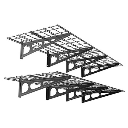 FLEXIMOUNTS WR26B-SBA 2' x 6' Wall Shelf Garage Storage Rack (2 Pack), Black, 24" x 72" - color: Black, size: 24" x 72"