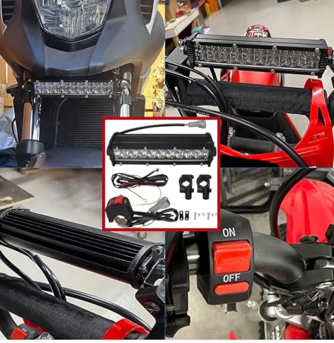 Motorcycle Headlight Kit, LED High Beam Light Bar, 60W, 4200LM | for CRF110 KLX140 TTR110 RM85 YZF450 XR RM KX, Dirt Bike Pit Bike