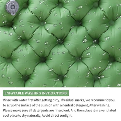 Inflatable Seat Cushion,16 Inch Portable Lightweight Waterproof Stadium Seat Pad, Inflatable Seat Cushion for Air Travel,Hiking, Office, Car, for Pressure Relief No Pump Needed - color: Green