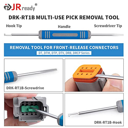 JRready 6 Pin Deutsch Connector Kit DT Series, 6 Pin Way Gray Waterproof DT Connector(5 Set), Size 16 Stamped Contacts 14-18AWG for Car, Truck, Motorcycle, Off-Road Vehicles, Marine, ST6327-6 - size: 6-Pin (5 Pairs)