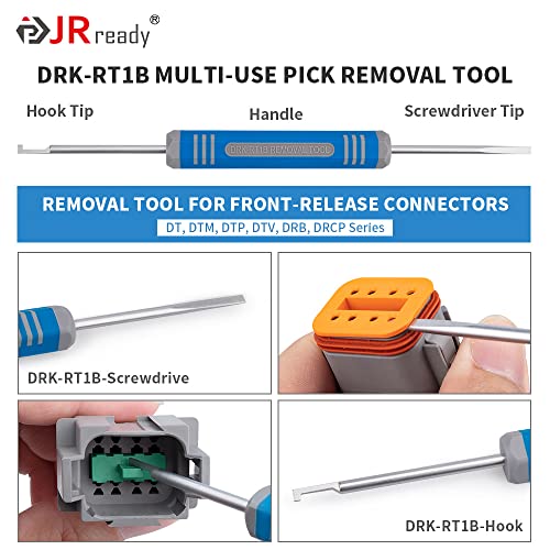 JRready ST6327-8 8 Pin Deutsch Connector Kit DT Series, Gray Waterproof DT Connector 8 Pin(5 Set), Size 16 Stamped Contacts 14-18AWG for Race Car, Truck, Motorcycle, Off-Road Vehicles, Marine - size: 8-Pin (5 Pairs)