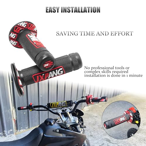 7/8" Motorctcle Handlebar Grips, Non Slip Dirt Bike Hand Handlebar Glue Left & 22mm Right & 24mm Universal for Motercross Most Pit Bike ATV UTVKLX KX EXC XC SX CRF CR YZ WR - color: Style-A-Red