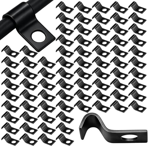 Yaocom 100 Pcs Cable Wire Screw Clips 1/4 Inch, Zinc Plated Steel Clamp Outdoor Cord Clips for Wall Mounting Wire Management(Black,1/4 in) - color: Black, size: 1/4 inch
