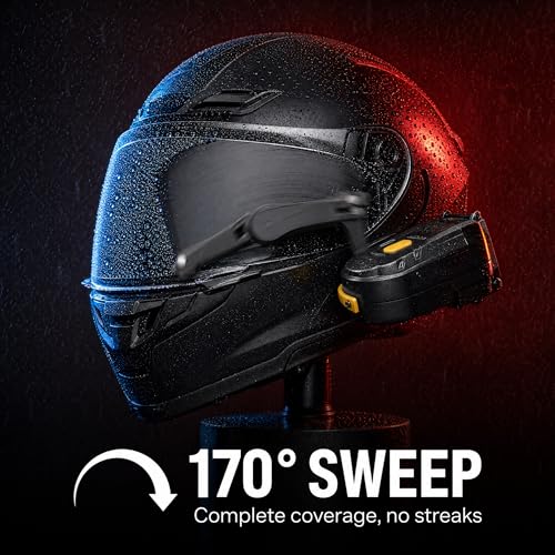 Motorcycle Helmet Wiper, 2 Speed Electric Helmet Wiper Universal Water Wiper with Telescopic Bracket Rechargeable Helmet Visor Wiper for Motorcycle Scooter
