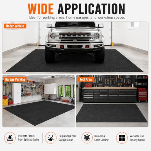 Extra Large Garage Floor Mat 8.8×22 FT – Heavy Duty Non‑Slip Waterproof Parking & Driveway Floor Mat, Reusable Garage Carpet Protection Rug for Garages, Driveways & Parking Lots