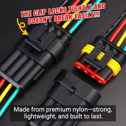 TMH 10Pcs 4 Pin Electrical Connector Male and Female, 10cm. 22 AWG Waterproof Wire Connectors Automotive 4 Way with Heat Shrink Tubing for Car Truck Boat Wire Connection - size: 4 Pin - 5 Sets