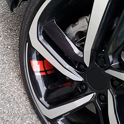 Kemaily Wheel Decals Hash Stripe Stickers Fits 18''- 21'' Wheels, 6Pcs Reflective Car Wheel Rim Decal Stripes Decoration Accessories (Red)