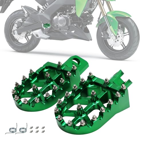 Motorcycle Foot Pegs Footpegs Rest Pedal MX Style CNC for Z125 Pro 2016-2024 Green - color: green