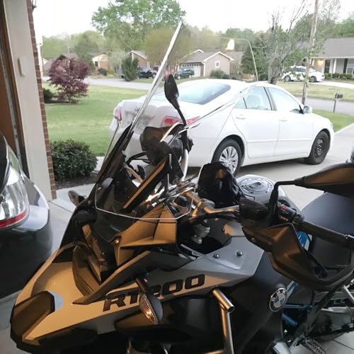 Motorcycle Tall Windscreen Windshield Screen Shield Wind Deflector Compatible with B.M.W R1200GS LC R 1200GS ADV 2014-2018 R1250GS R 1250GS Adventure 2018-2023 (Clear) - color: Clear