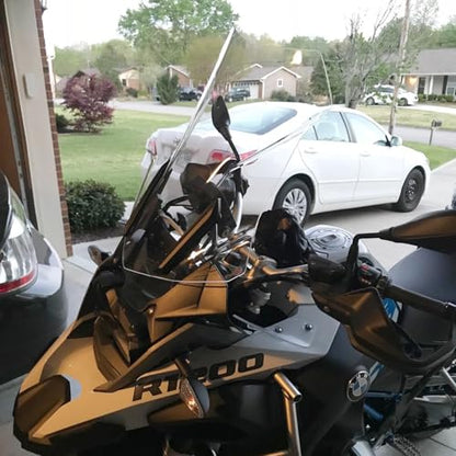 Motorcycle Tall Windscreen Windshield Screen Shield Wind Deflector Compatible with B.M.W R1200GS LC R 1200GS ADV 2014-2018 R1250GS R 1250GS Adventure 2018-2023 (Clear) - color: Clear