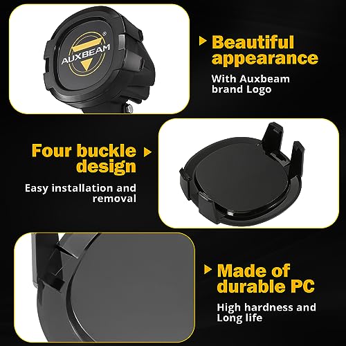 Auxbeam 4 inch LED Pod Covers, 2PCS Black Round Offroad Driving Work Lights PC Protective Covers, Light Bar Lens Covers Waterproof Dustproof for Truck SUV ATV UTV Jeep Wrangler Motorcycle - color: P4 Series-Black Covers