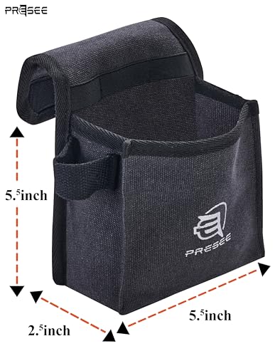 Canvas Tool Belt Pouch Fastener Tool Pouch Small Tool Pouches Flatfit Pocket Utility Pouch Tool Holster Nail Screw Pouch Bag for Electrician, Carpenter, Black, Pack of 1 - color: 1 Pack Black