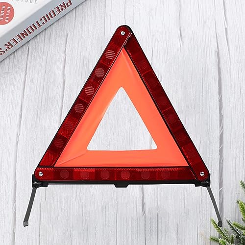 STOBAZA Reflective Emergency Warning Triangle Sign Portable Safety Sign for Roadside Assistance Cars SUVs Trucks High Visibility Automotive Safety Triangle - size: 43.50X37.00X0.50CM