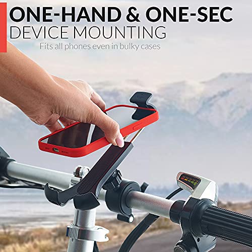 New 2025 Bicycle & Motorcycle Phone Mount - The Most Secure One-Handed Bike Phone Holder for iPhone, Samsung or Any Smartphone. Stress-Resistant and Highly Adjustable. +100 to Safeness & Comfort