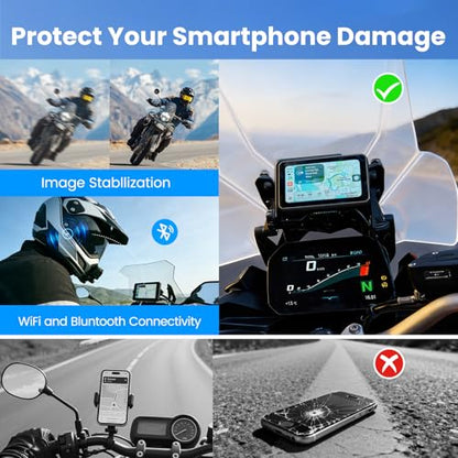 WonVon Motorcycle CarPlay Compatible with BMW F 750 800 850 900 GS, R 1200 1250 1300 GS RS 5" IPS GPS Navigation Wireless Apple CarPlay Android Auto, Bluetooth Audio IP69 Waterproof Music Sharing - color: 5 Inch Only for BMW