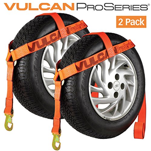 VULCAN Wheel Lift Harnesses with Snap Hooks - Bonnet Style - 2 Pack - PROSeries - 1,600 Pound Safe Working Load - size: PROSeries Orange