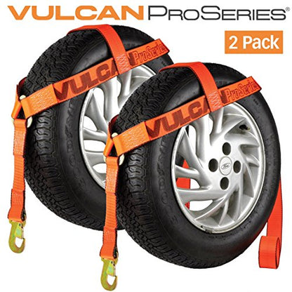 VULCAN Wheel Lift Harnesses with Snap Hooks - Bonnet Style - 2 Pack - PROSeries - 1,600 Pound Safe Working Load - size: PROSeries Orange