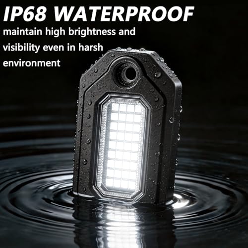 20 Pods Aluminium Pure White LED Rock Lights, 6500K Super Bright Neon Underglow Lights, IP68 Waterproof for Trucks SUV UTV ATV RZR Car Boats Motorcycle with 15ft Extension Wire - size: 20 Pods